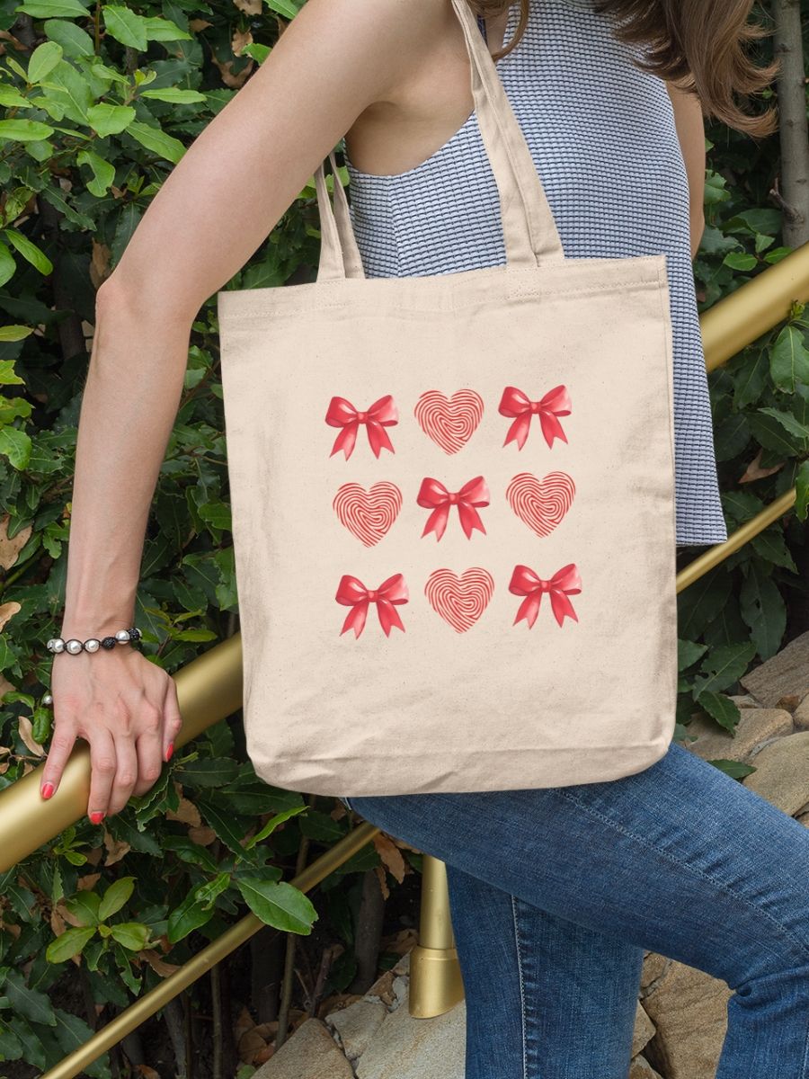 Romantic Bows True Crime Natural Canvas Bag product image (1)