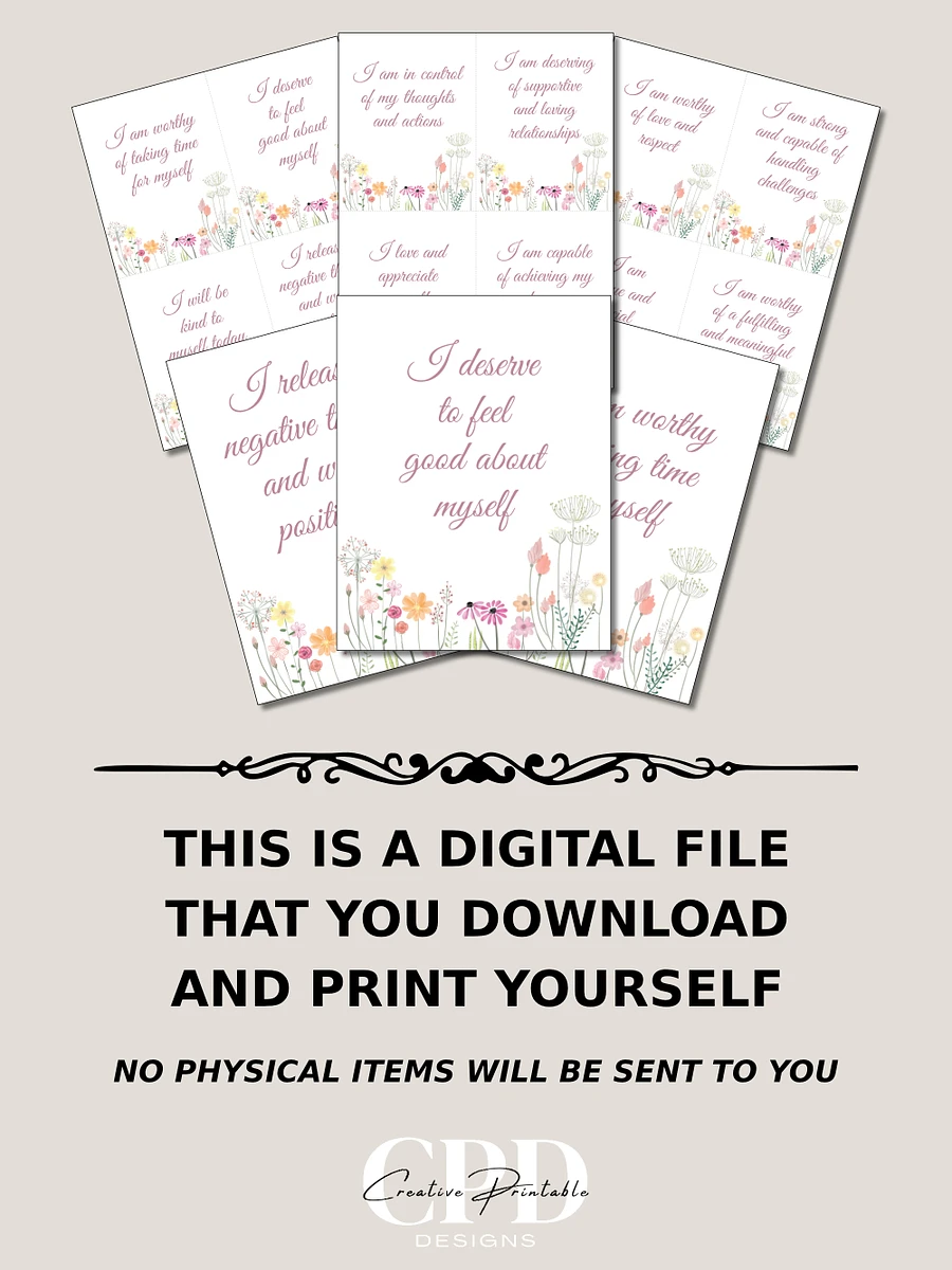 Printable Self Care Affirmation Cards product image (4)