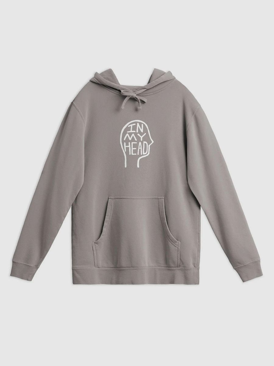 In My Head (white) printed pigment hoodie product image (1)