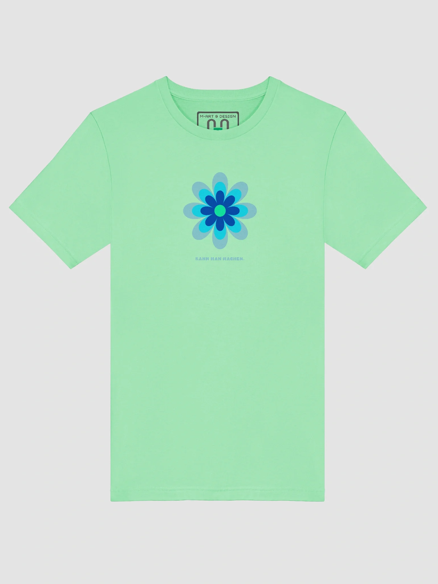 Laid-back flower T-Shirt "Kann man machen." - blue product image (5)
