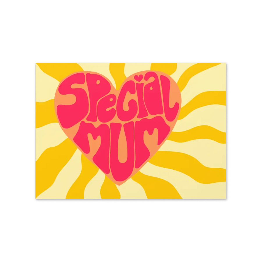 Special Mum sunburst retro landscape greetings card product image (8)