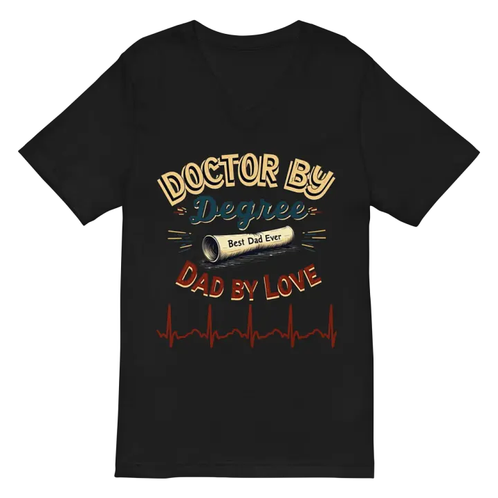 Doctor by Degree, Dad by Love V-Neck T-Shirt product image (3)