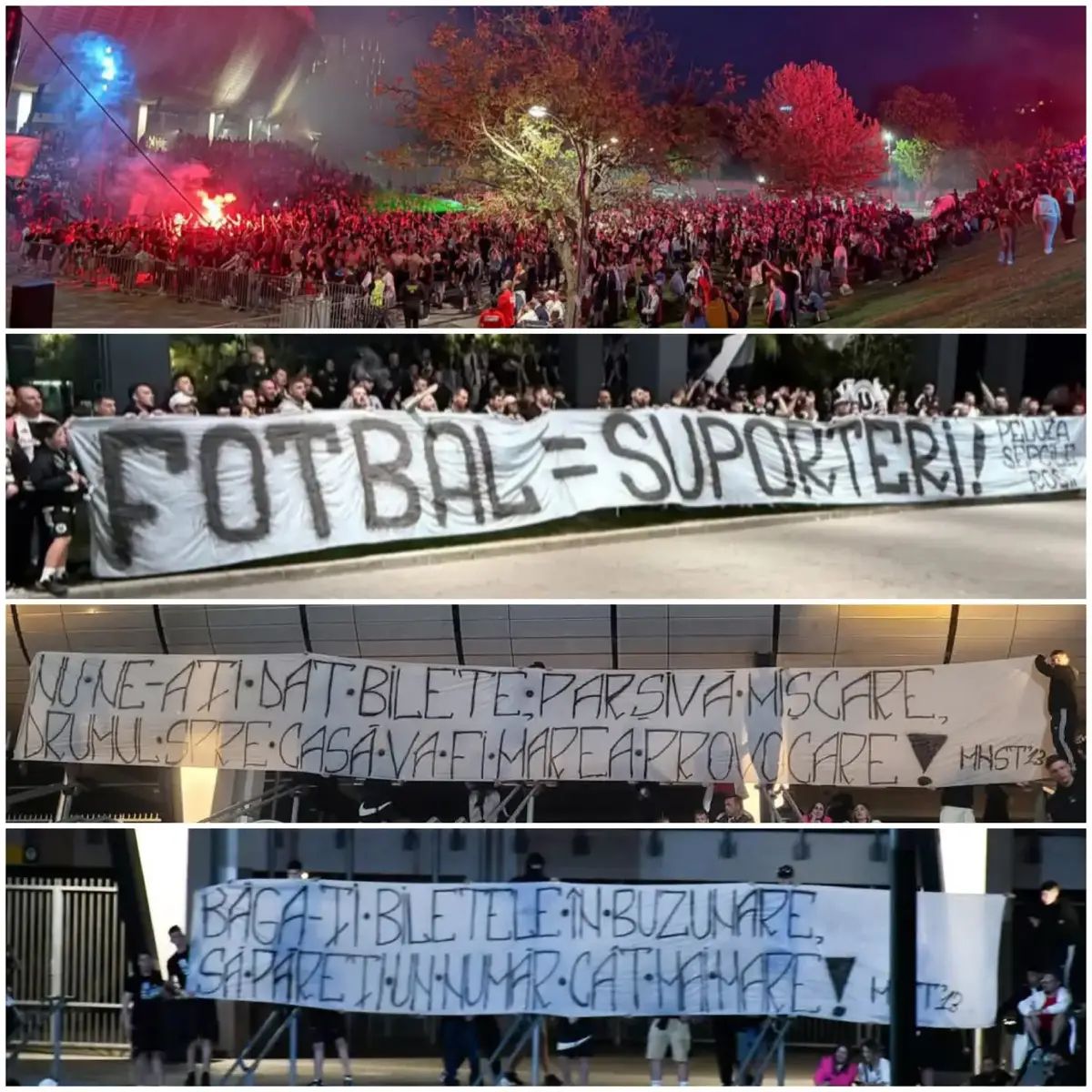🇷🇴Superliga: CFR Cluj - UNIVERSITATEA CLUJ (03.05.2025) Peluza Șepcile Roșii în fața Cluj Arena, refuzând cele 1000 de bilete oferite de către gazde. Mesaje: 1. „ FOTBAL = SUPORTERI ” - Peluza Șepcile Roșii  2. „ Nu ne-ați dat bilete, parșivă mișcare / Drumul spre casă va fi marea provocare ” - Mănăștur  3. „ Băgați biletele în buzunare / Să păreți un număr cât mai mare ” - Mănăștur  . . .  #Ultras #UltrasRomania #libersăfiuultra  #fotbalromanesc  #awaydays #UniversitateaClujCFRCluj #RomanianUltras #fotbalromanesc  #UClujCFR #UniversitateaCluj #UCluj #SepcileRosii #LuptaUniversitatea #albsinegru #U1919 #PeluzaSepcileRosii #cebaietimisto #mesajeuclujcfr #ultrascluj #clujarena #boys2006 #thefewtheproudtheultras #manastur #stadiondrmircealuca #groparii #viatainalbsinegru #inclujdoaruniversitatea #derbycluj #mesajeucluj #mesajeuclujcfr 