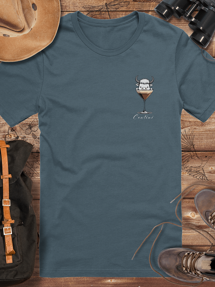 Cowtini T-Shirt, Cute Highland Cow Coffee Tee, Funny Espresso Martini Shirt, Barista Gift, Quirky Coffee Lover Graphic product image (1)