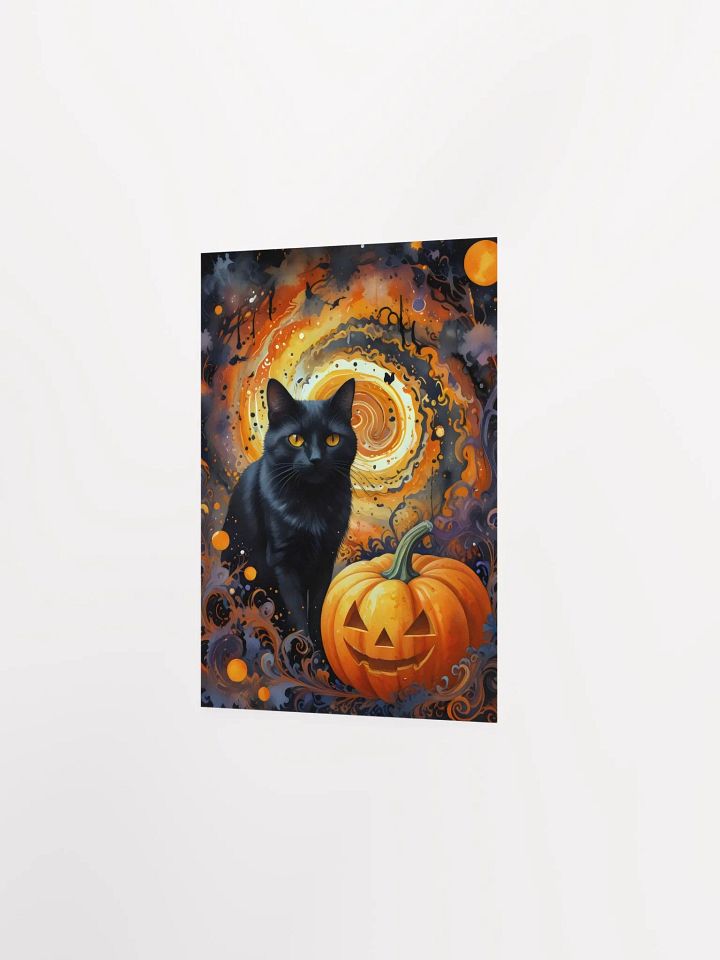 Celestial Black Cat & Pumpkin Poster product image (5)