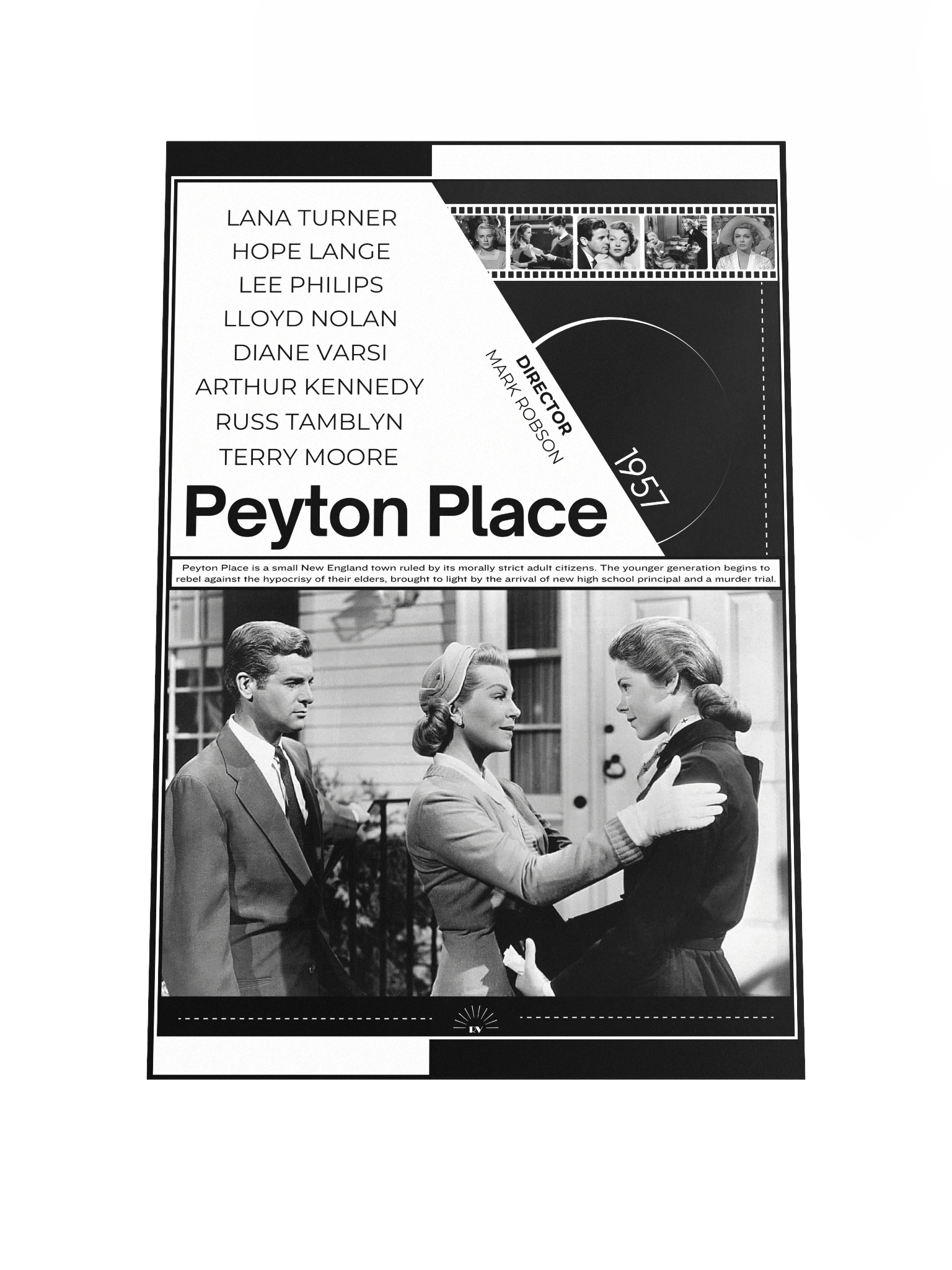 Peyton Place with Lana Turner and Lee Philips 1957 | Movie Poster | 12x18 Wall Art product image (1)