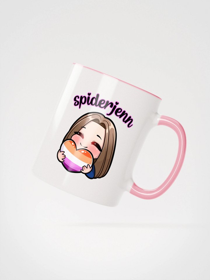 SpiderJenn Lesbian Heart Mug (Pink) product image (2)