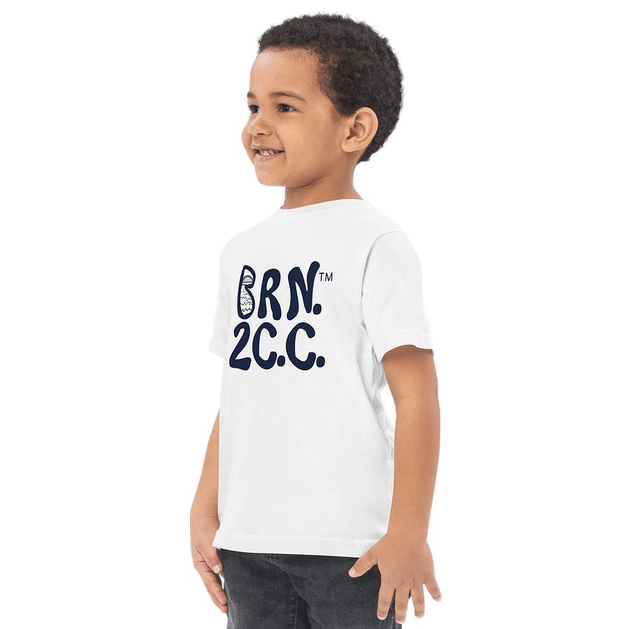 BRN.2C.C.™/BOURNE to Cape Cod™ | DTG Vintage Print | Toddler T-Shirt | Coastal Jersey Tee for Littles | Navy Logos product image (4)