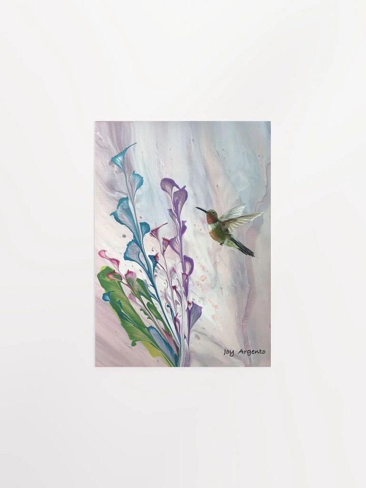 Hummingbird with Flowers Print product image (1)