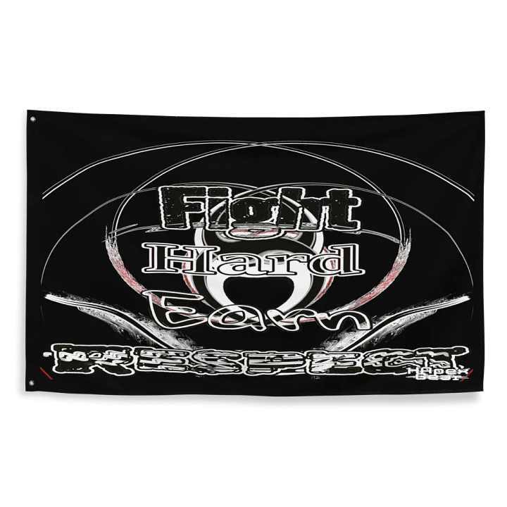 Fight Hard Earn Respect - Black - Flag product image (2)