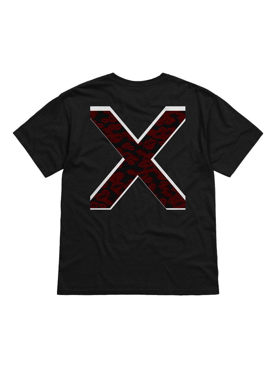 Black X Subtle Red Lipstick Kisses | Shirt product image (1)
