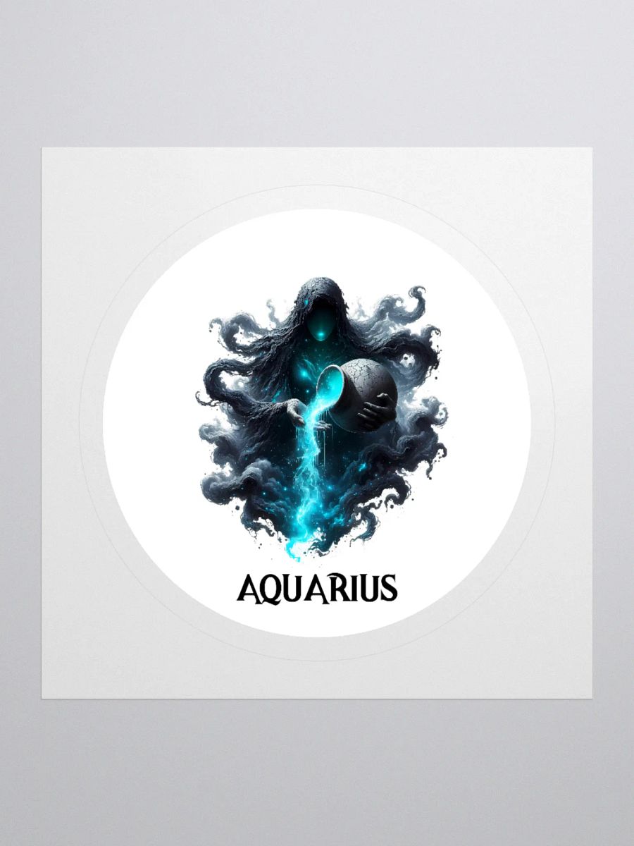 Mythical Aquarius Zodiac Round Sticker product image (1)