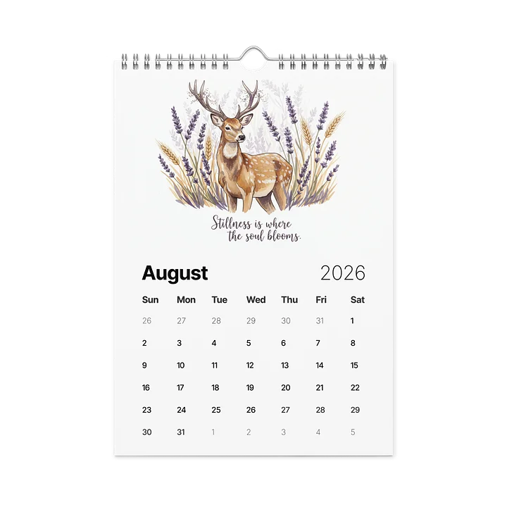 Bloom with Kindness – 2026 Inspirational Floral Wall Calendar | Watercolor Animals & Uplifting Quotes product image (2)