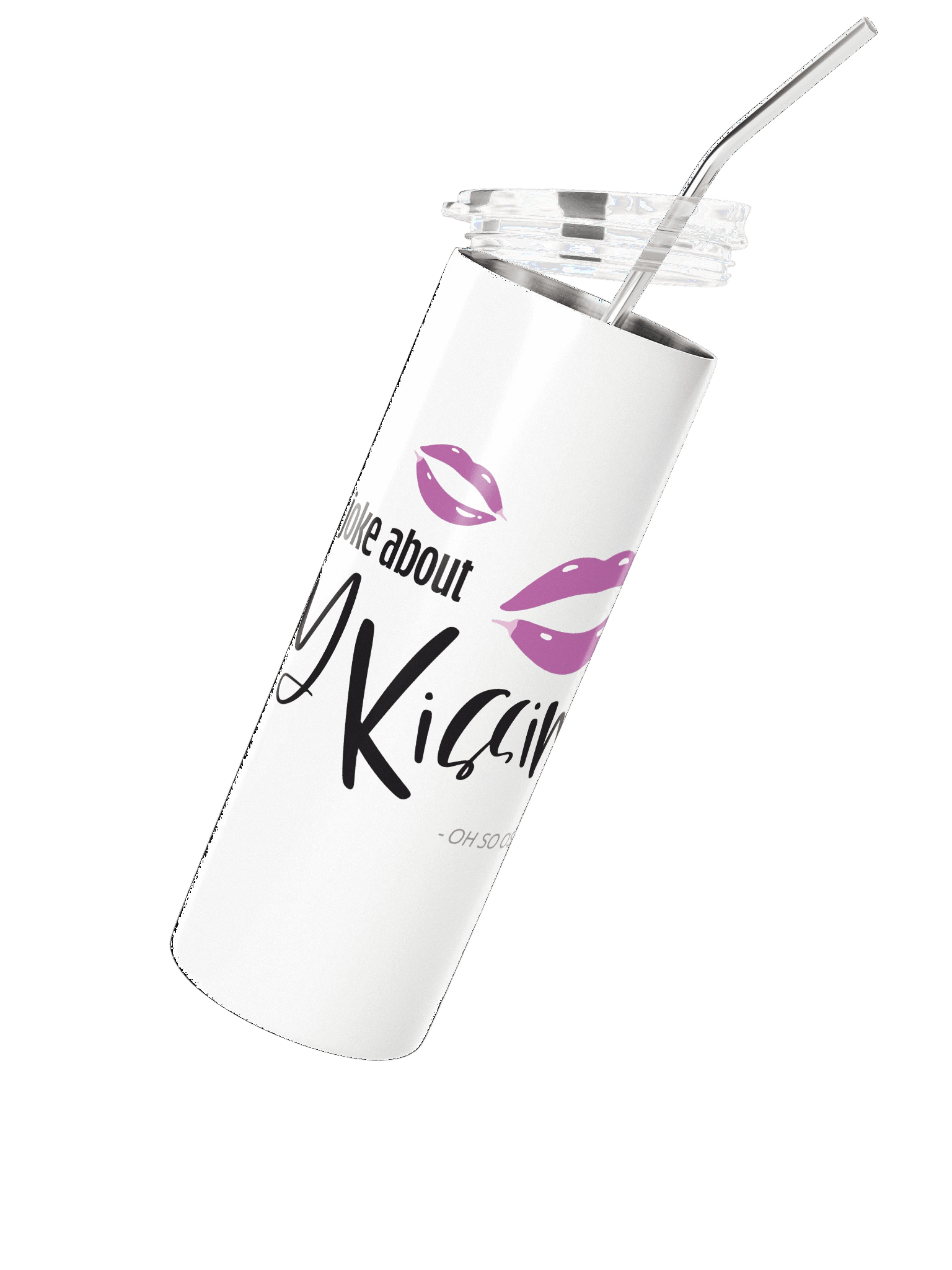 Spicy Kissing Stainless Steel Tumbler (White) product image (2)