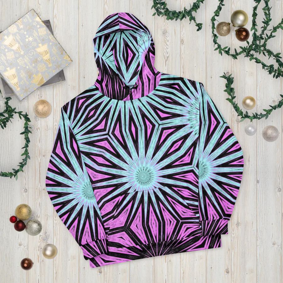 Abstract Striking Modern Circles Unisex Pull On Hoodie product image (12)