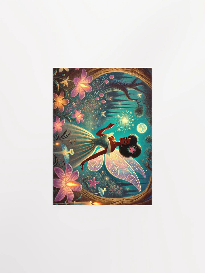 Enchanted Blue Fairy Garden Premium Matte Poster product image (2)