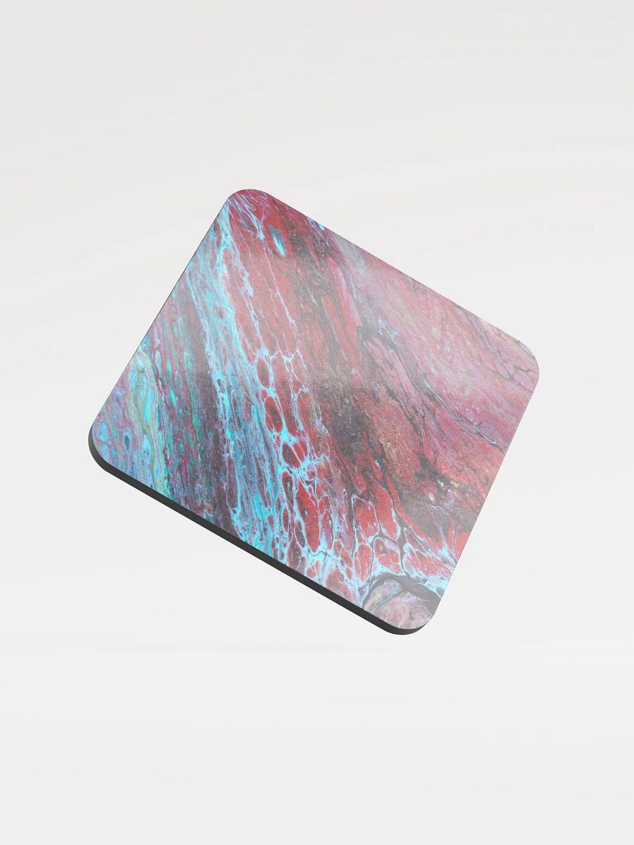 Acrylic Pour 'Crimson Tides' - Coasters, Set of 4 product image (1)