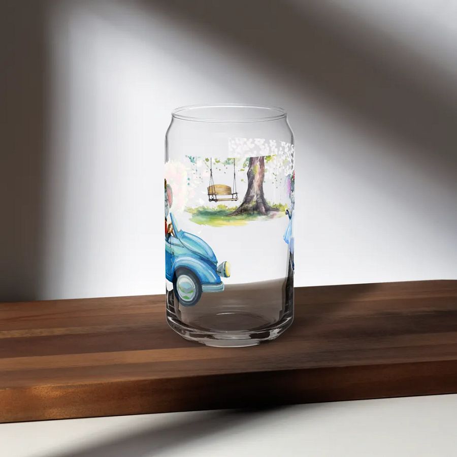 Four Seasons of Love: Love In Full Bloom Can-Shaped Glass | Romantic Spring Drinkware product image (5)