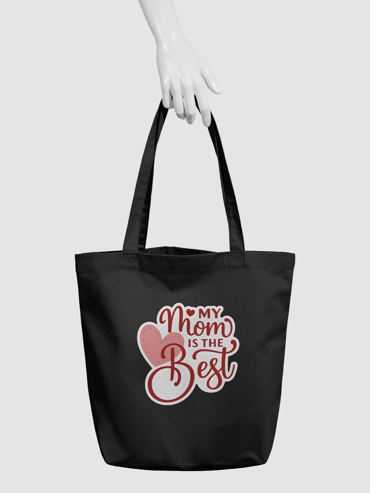 My Mom is the Best Tote Bag | Heart & Script Font Canvas Bag | Cute Hand-Lettered Mother’s Day Gift product image (5)