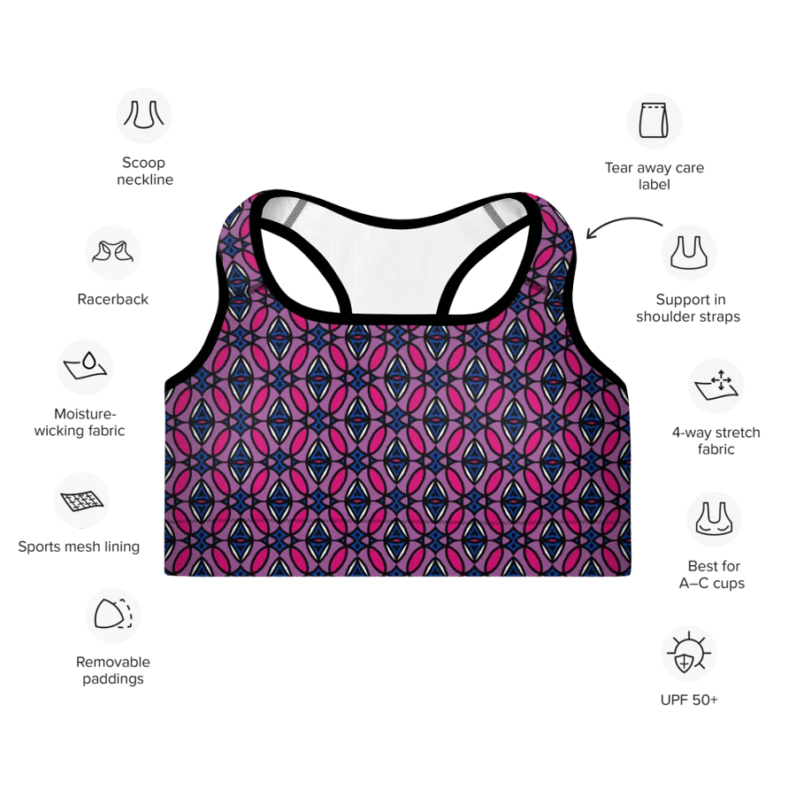 Bi Abstract (1) - Padded Sports Bra product image (7)