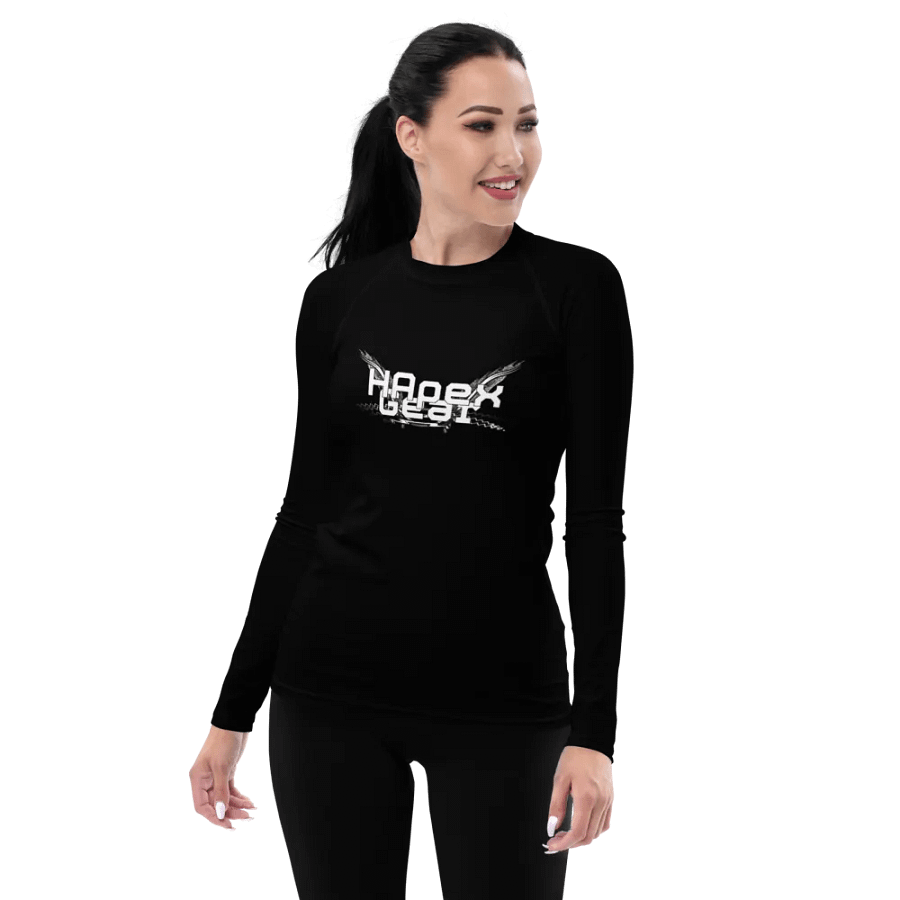 Women's Rash Guard - Black - White HApex Gear White Logo product image (3)
