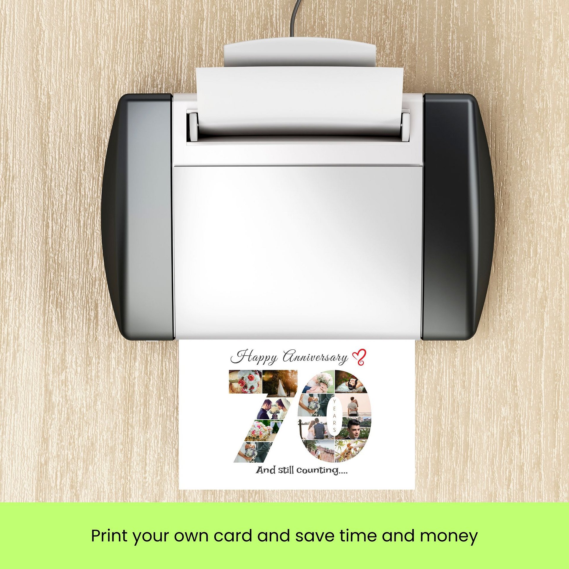 70 Year Anniversary Photo Card Editable Canva Template product image (8)