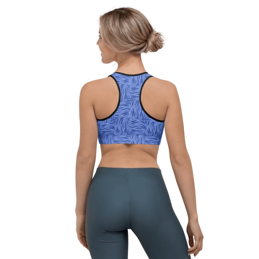 Powder Blue All-Over Print Sports Bra product image (7)