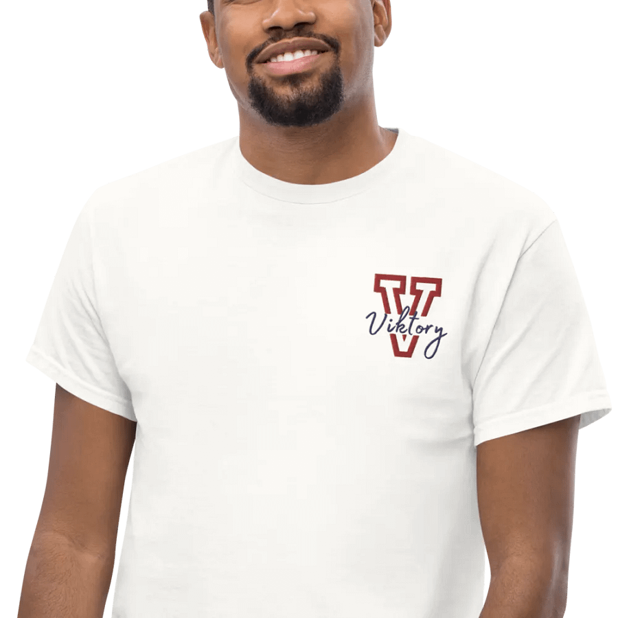 Adult Shirt White (red & blue logo) product image (7)
