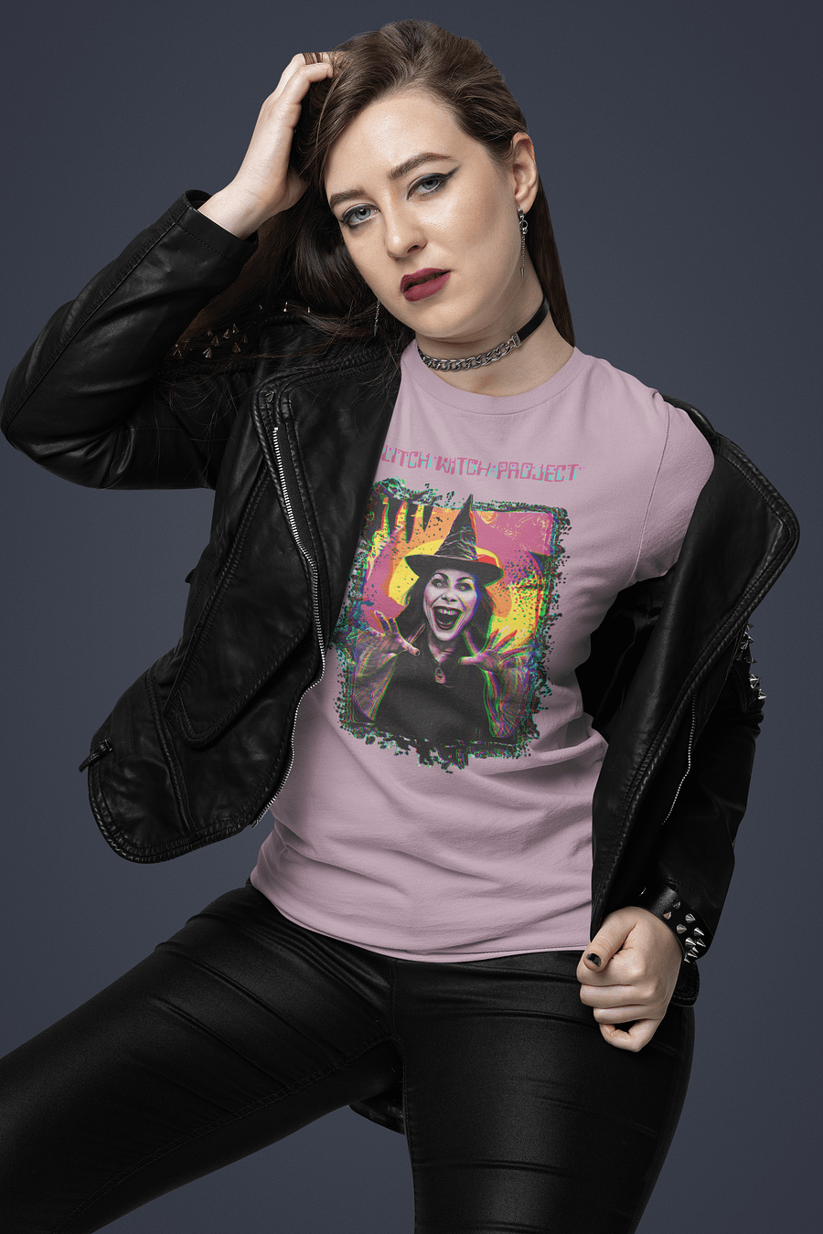 Retro Glitch Halloween Witch Shirt product image (2)