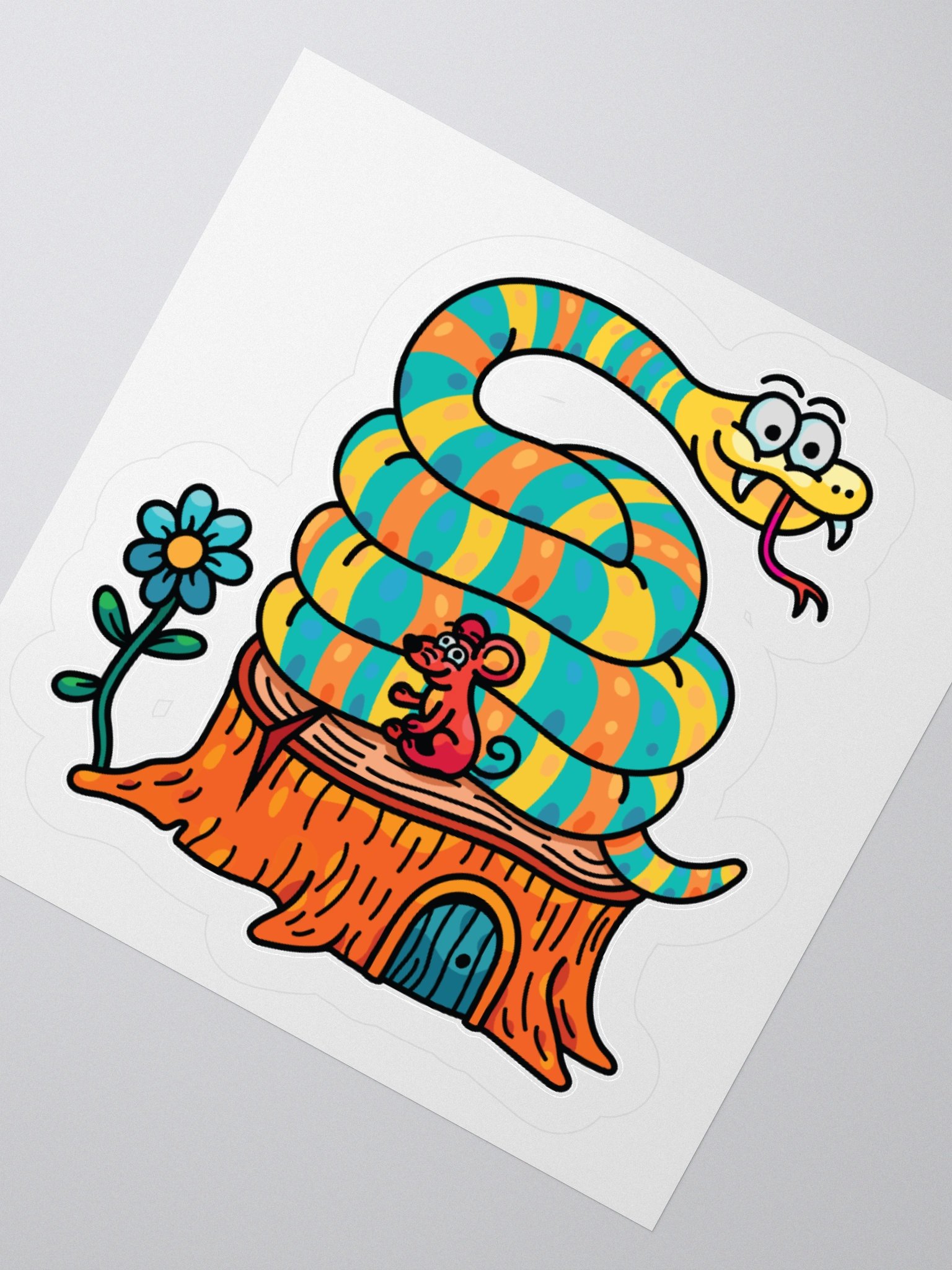 Snake & Mouse Stump Duo - Diecut Sticker product image (2)