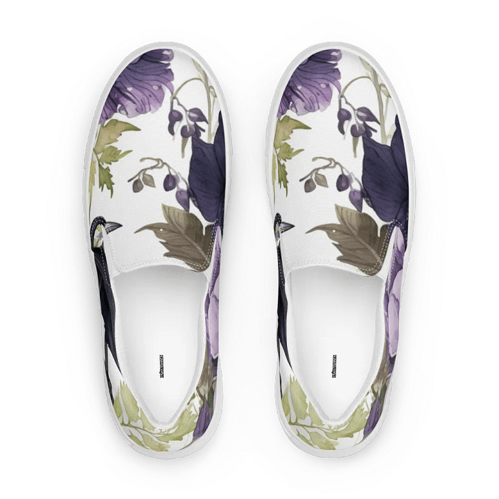 Women's Slip-On Canvas Shoes🪻with Vintage Watercolor Flowers product image (2)