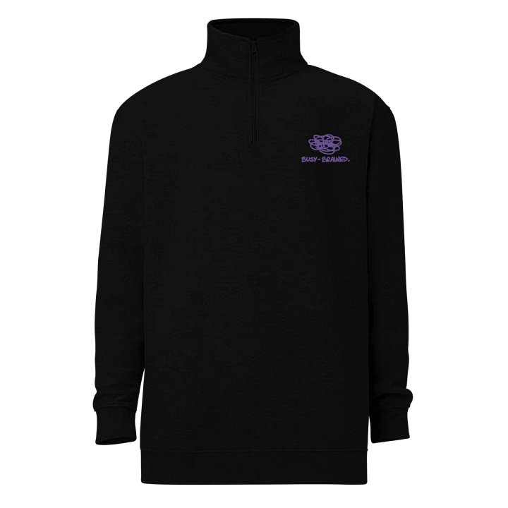 BUSY-BRAINED (purple) embroidered quarter zip product image (1)