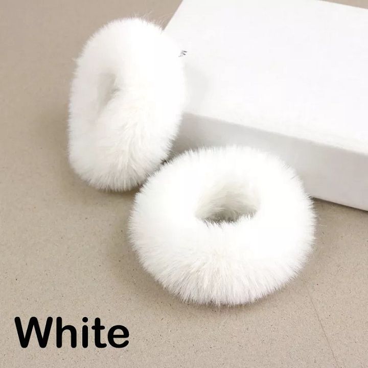 2Pcs Fashion Kid Girl Hair Ring Furry Scrunchie Fluffy Rope Band Ponytail Holder product image (2)