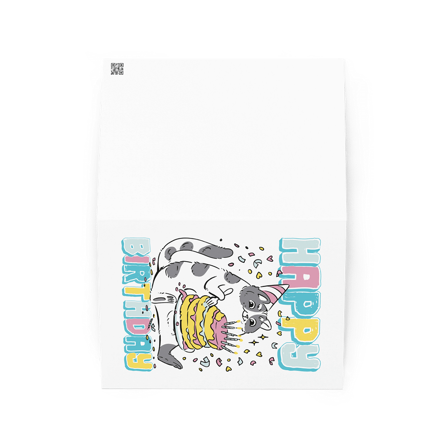 Happy Birthday (Cat With Cake) Birthday Card 5" x 7" product image (2)