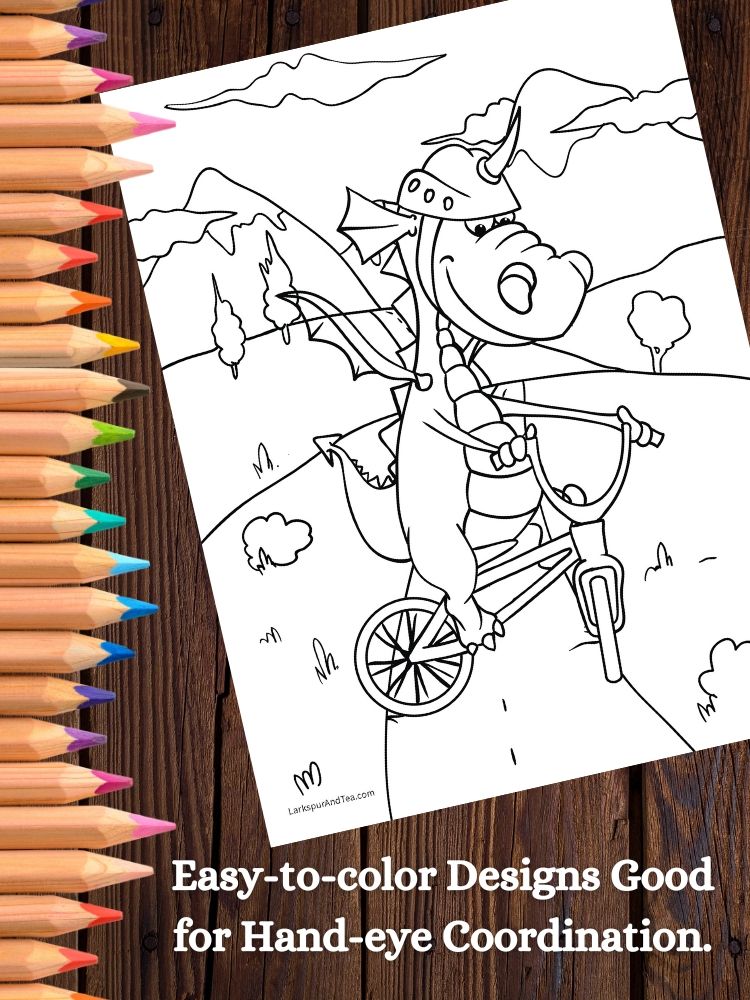 Dragons Playing Sports Printable Coloring Pages for Kids product image (6)