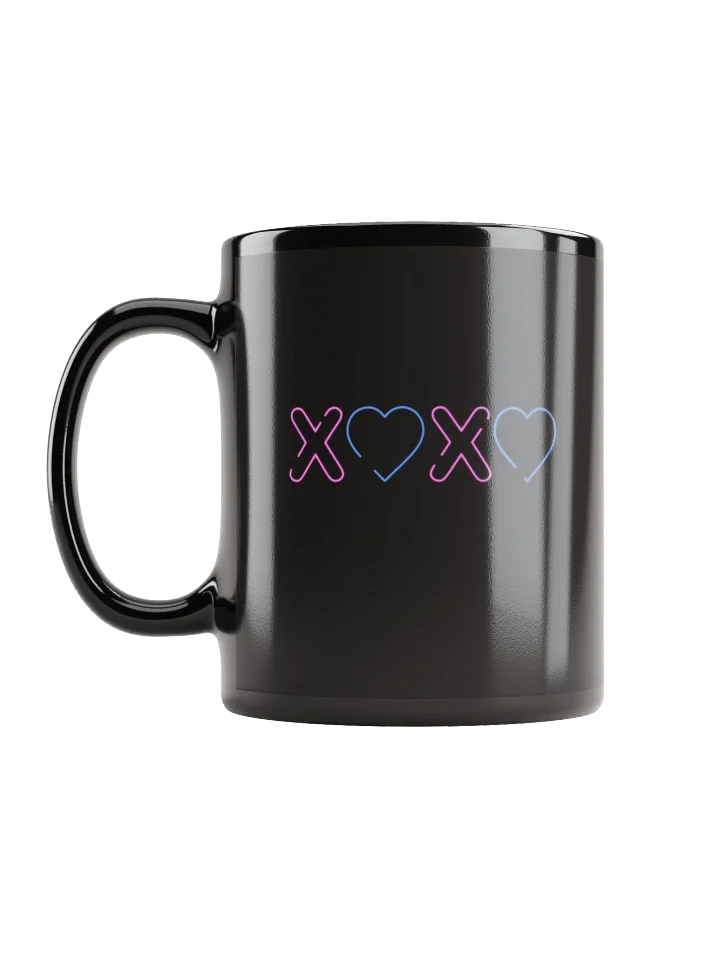 XOXO Heart Neon Style Black Coffee Mug product image (2)