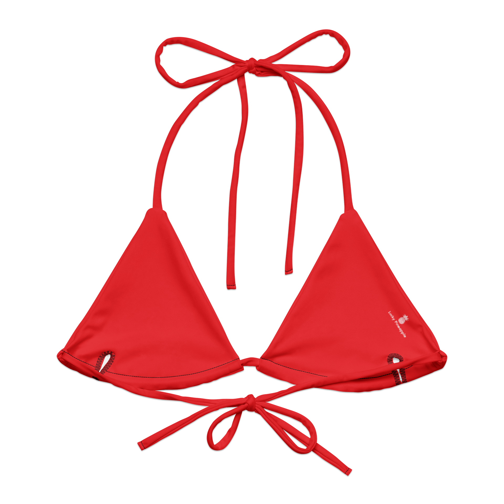 Tomato Red Solid Color String Bikini Top product image (2)