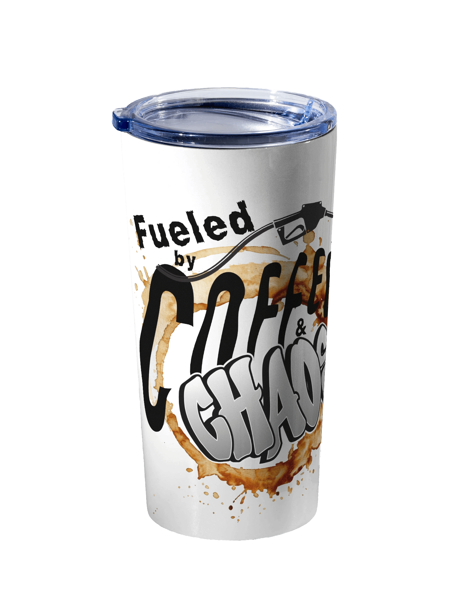 “Fueled by Coffee & Chaos” Graffiti 20oz Stainless Steel Tumbler product image (2)