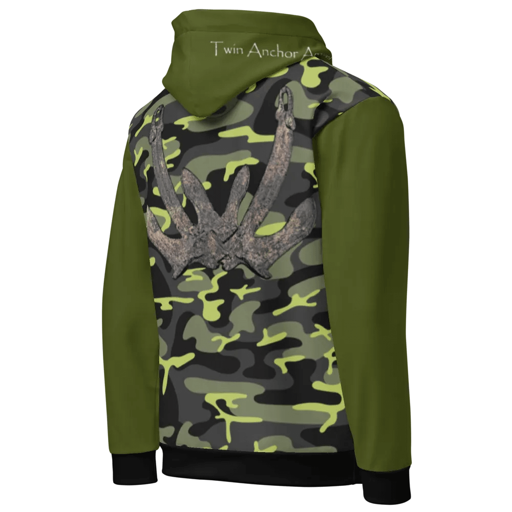 Green & Camouflage Anchor Hoodie product image (6)