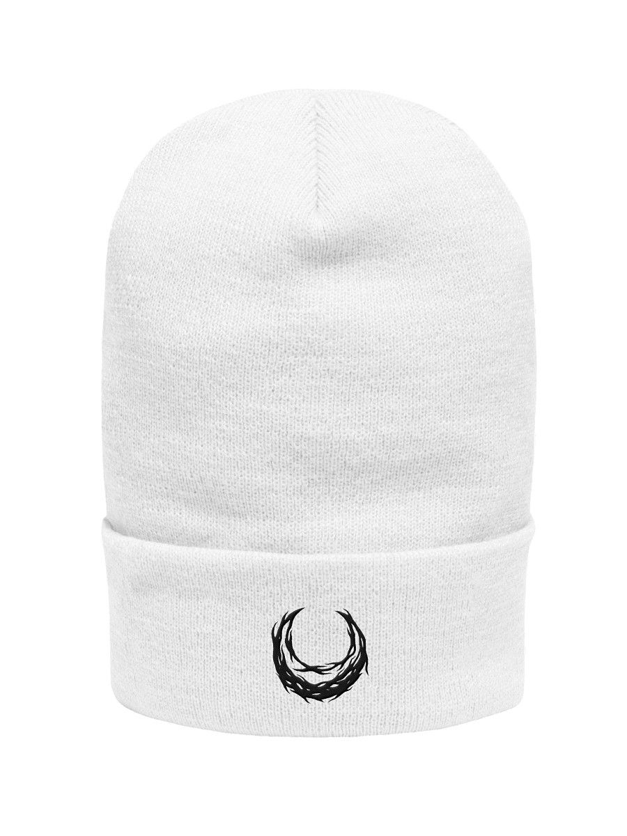 Black Embroidered Moon Cuffed Beanie product image (1)