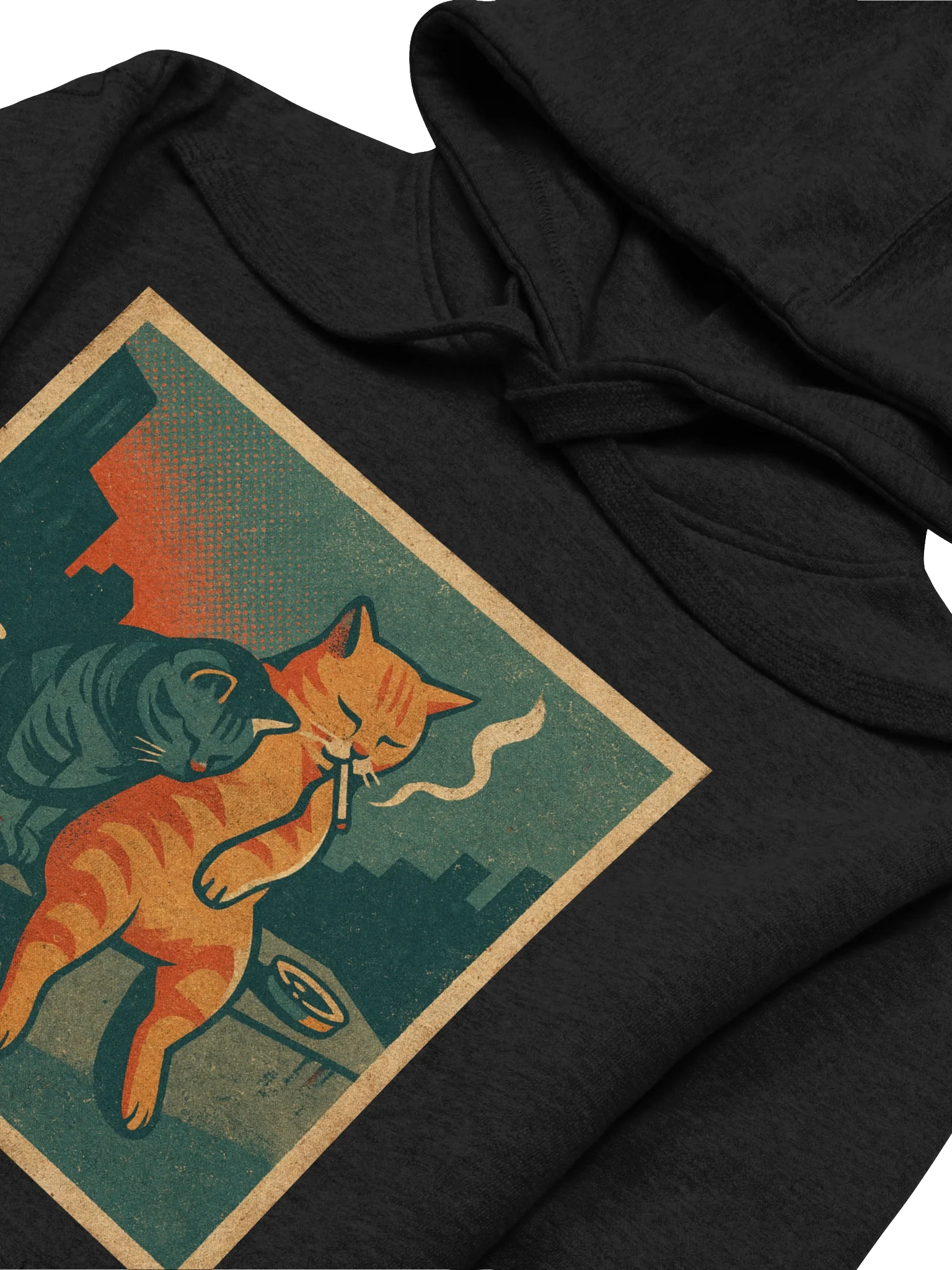 Smoking Cat and Friend Funny Meme Cat Retro Comic Style Hoodie product image (30)