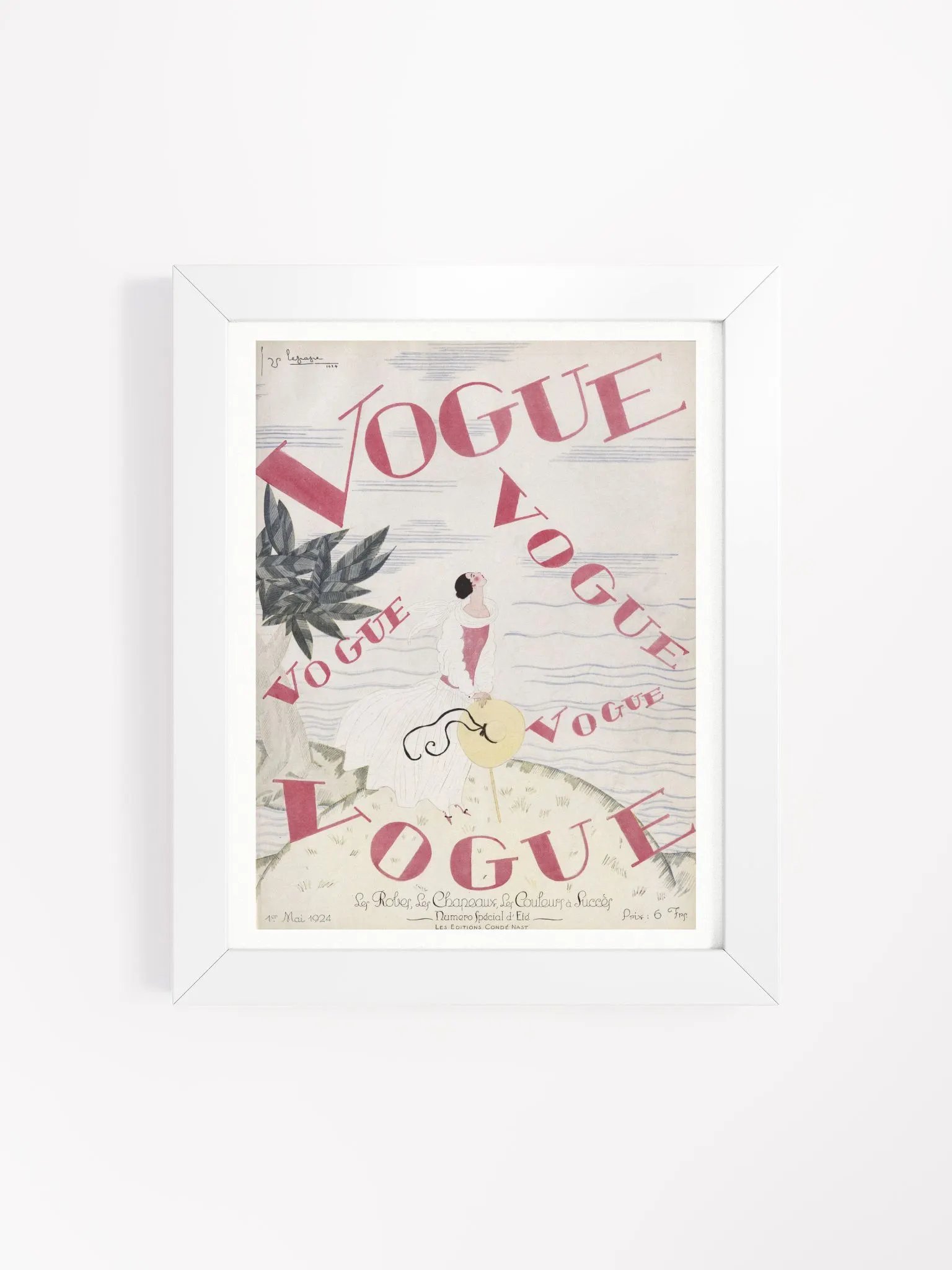 Vintage French Vogue Magazine Cover June, 1924 by Georges Lepape product image (22)