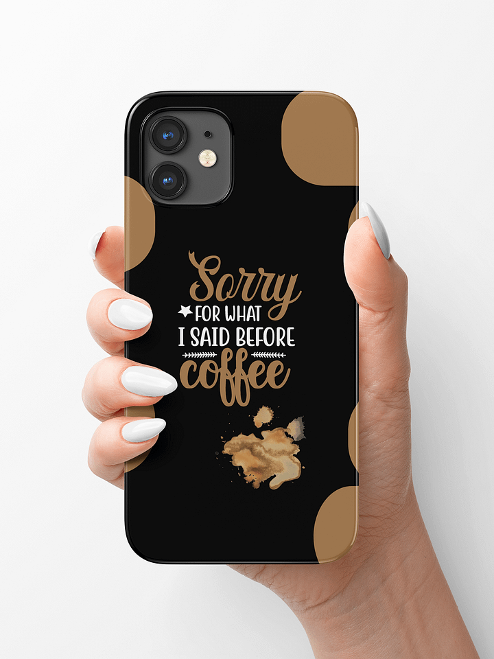 Funny Coffee Lover iPhone Case I Minimalist Aesthetic Phone Cover for Caffeine Addicts I MAGSAFE COMPATIBLE product image (1)