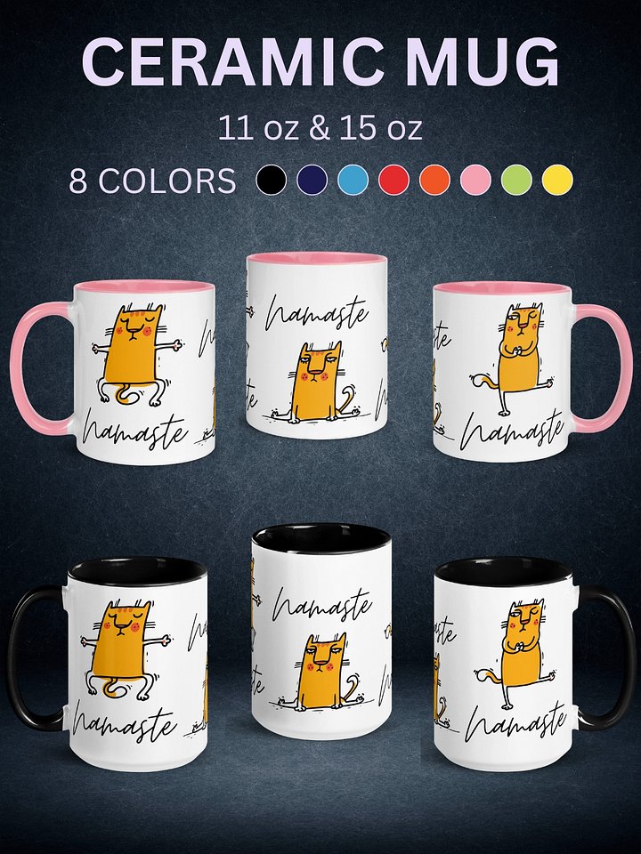 Namaste Funny Yoga Cat Ceramic Mug product image (2)