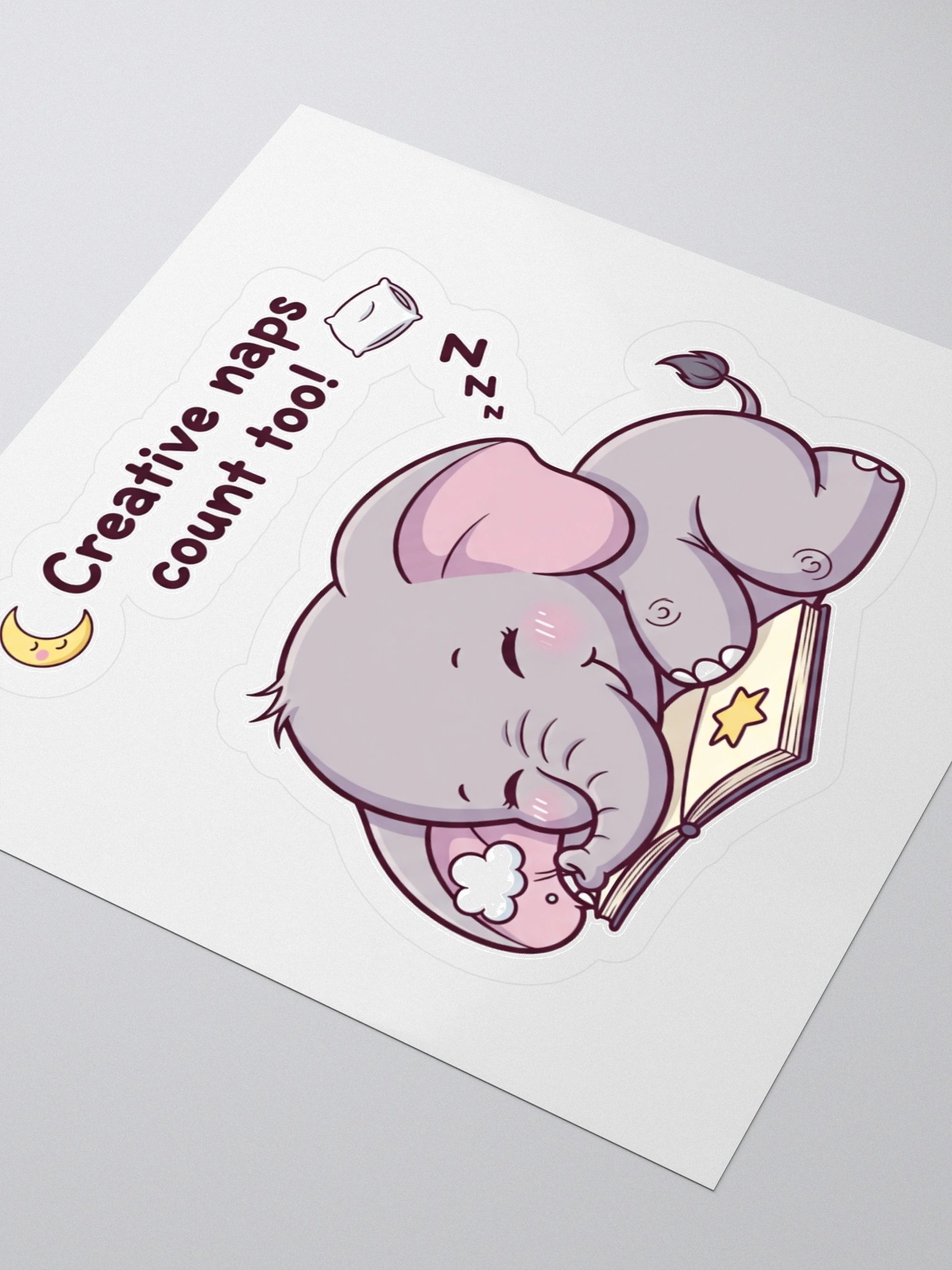 Sleepy Elephant Kiss Cut Sticker product image (3)