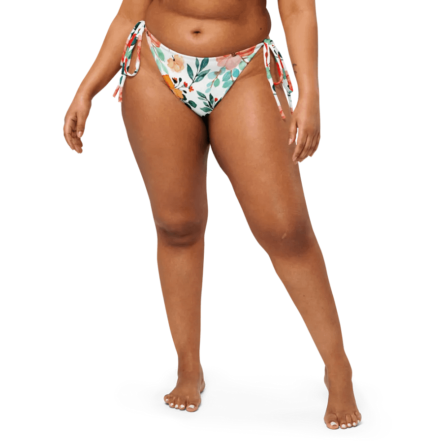 Watercolour Floral Pattern String Bikini Bottom - v7 product image (1)