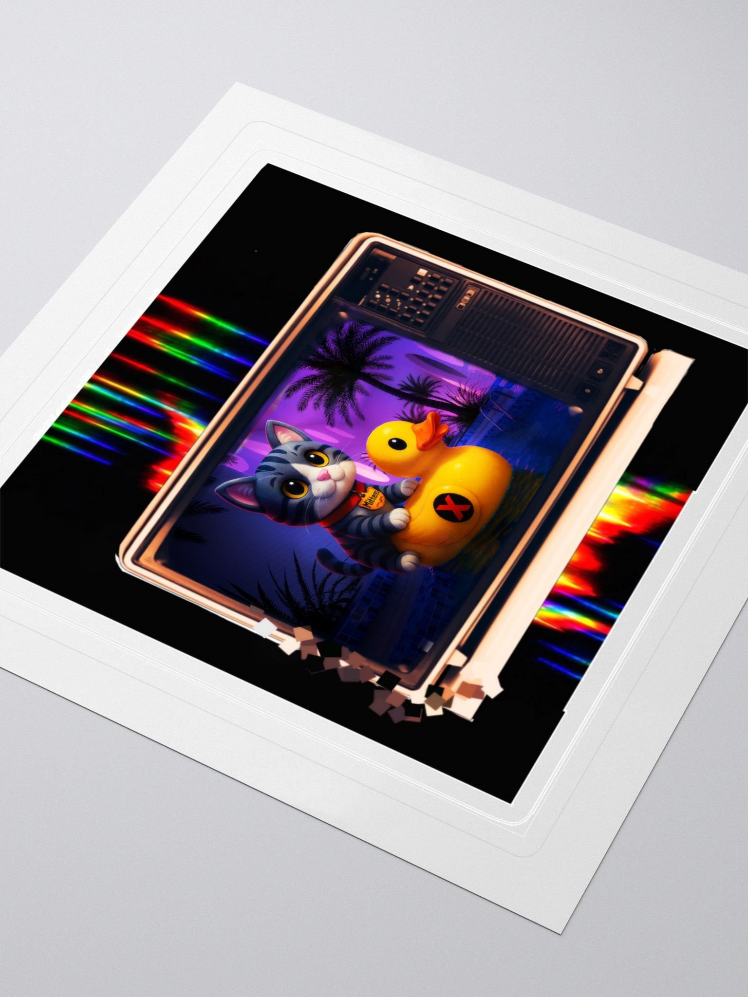 Retro X - Mittens & Duckie Sticker product image (3)