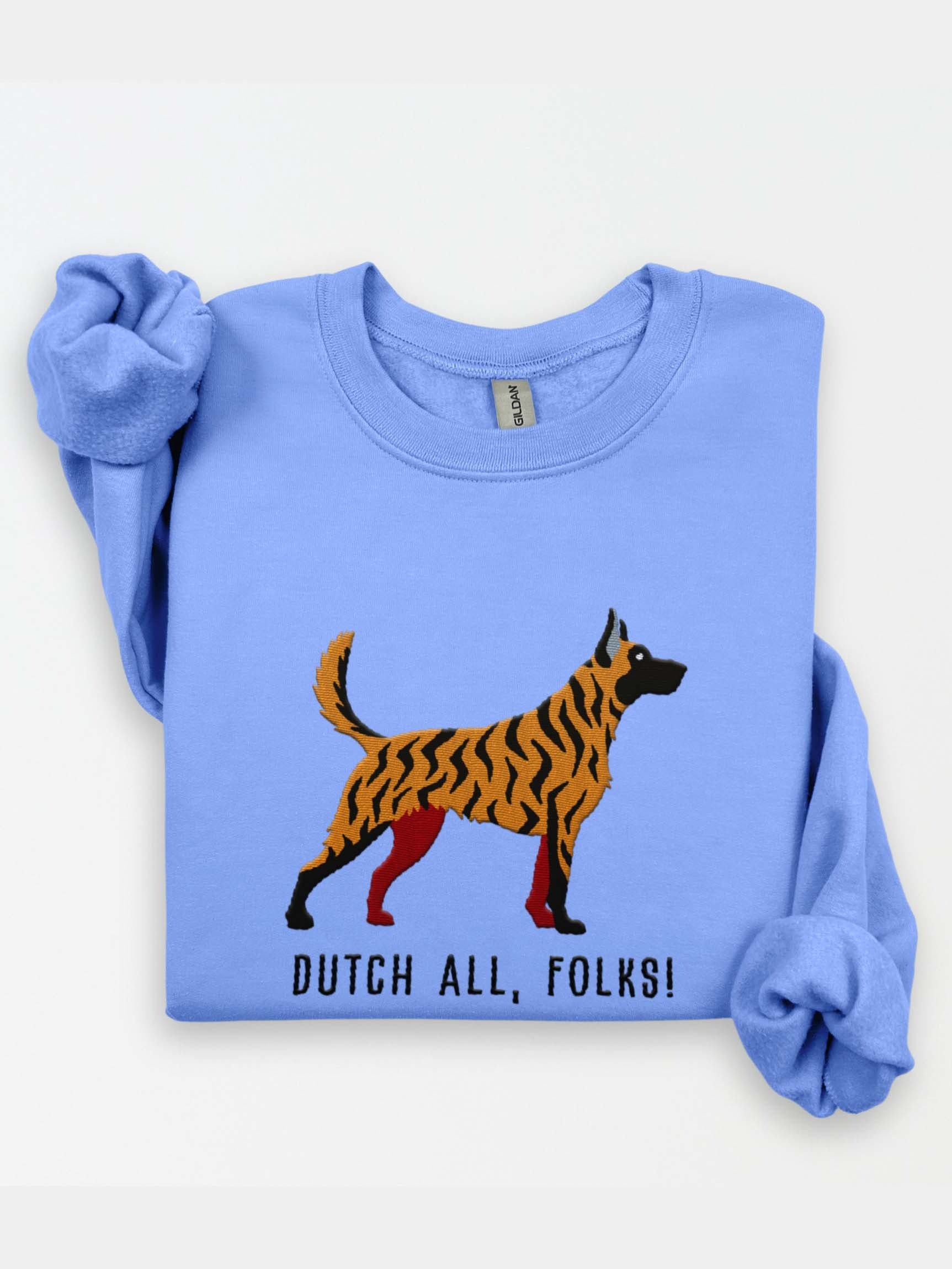 Dutch All, Folks! Sweatshirt (Embroidered) of a Dutch Shepherd(Gold Brindle) product image (1)