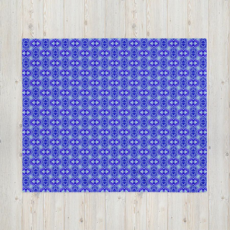 Elegant Blue & Purple Seamless Patterned Throw Blanket product image (5)