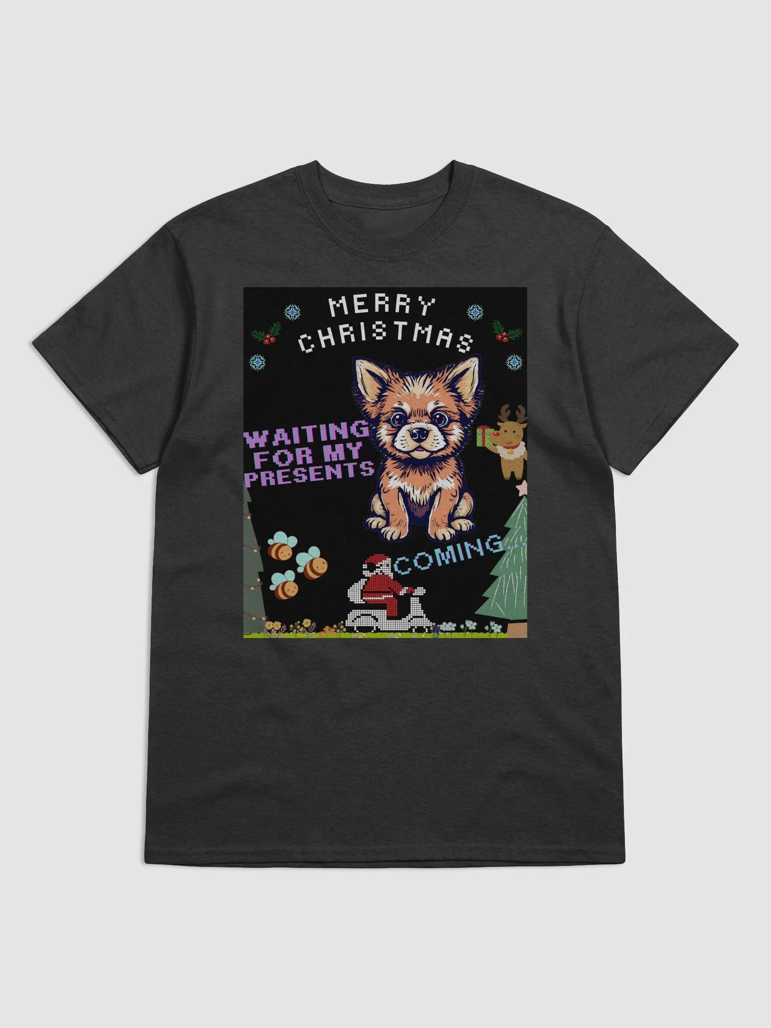 Festive Cartoon Dog Christmas T-Shirt product image (7)